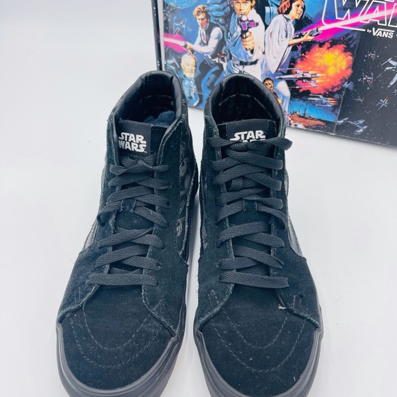 VANS LIMITED EDITION BLACK ON BLACK Sk8-HI STAR WARS DARKSIDE HIGH TOP SNEAKERS - Picture 3 of 12